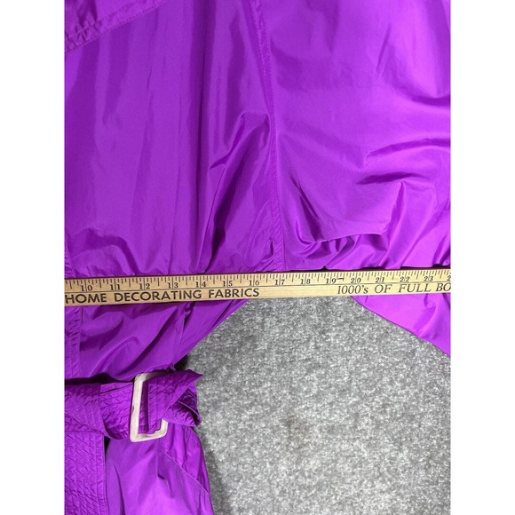 Vintage Woolrich Full Length Windbreaker Rain Trench Coat Womens Size M Fuchsia - Picture 10 of 12